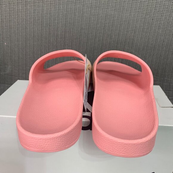 Adidas Adilette Aqua Womens Size 10 Slides Pink & Off-White Stripes - Picture 7 of 8